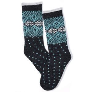 B.Ella Wool Cashmere Blend Crew Socks Fair Isle INGRID Snowflake Gray 7-9.5 M
